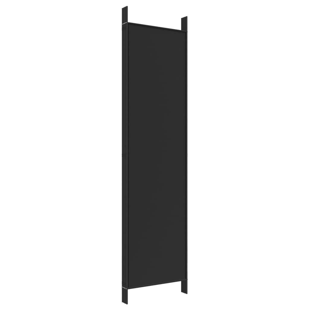 5-Panel Room Divider Black 250x200 cm Fabric