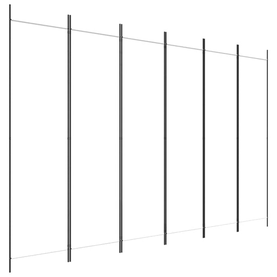 6-Panel Room Divider White 300x200 cm Fabric