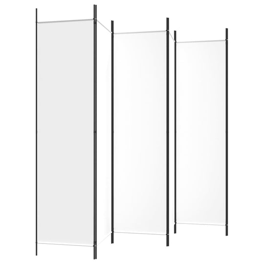 6-Panel Room Divider White 300x200 cm Fabric