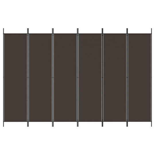 6-Panel Room Divider Brown 300x200 cm Fabric