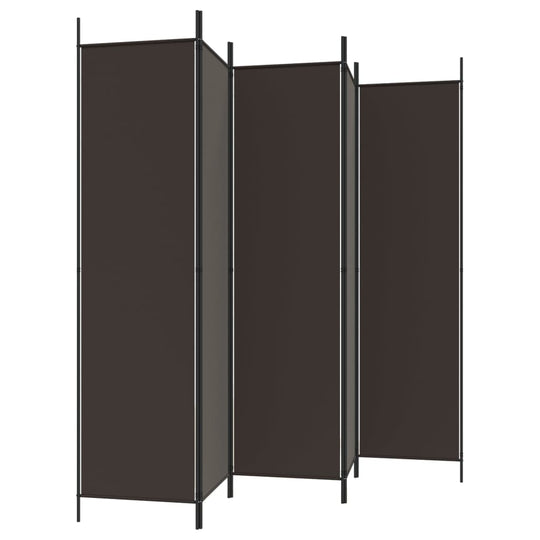 6-Panel Room Divider Brown 300x200 cm Fabric