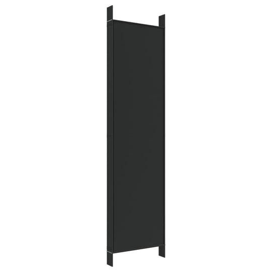 6-Panel Room Divider Black 300x200 cm Fabric