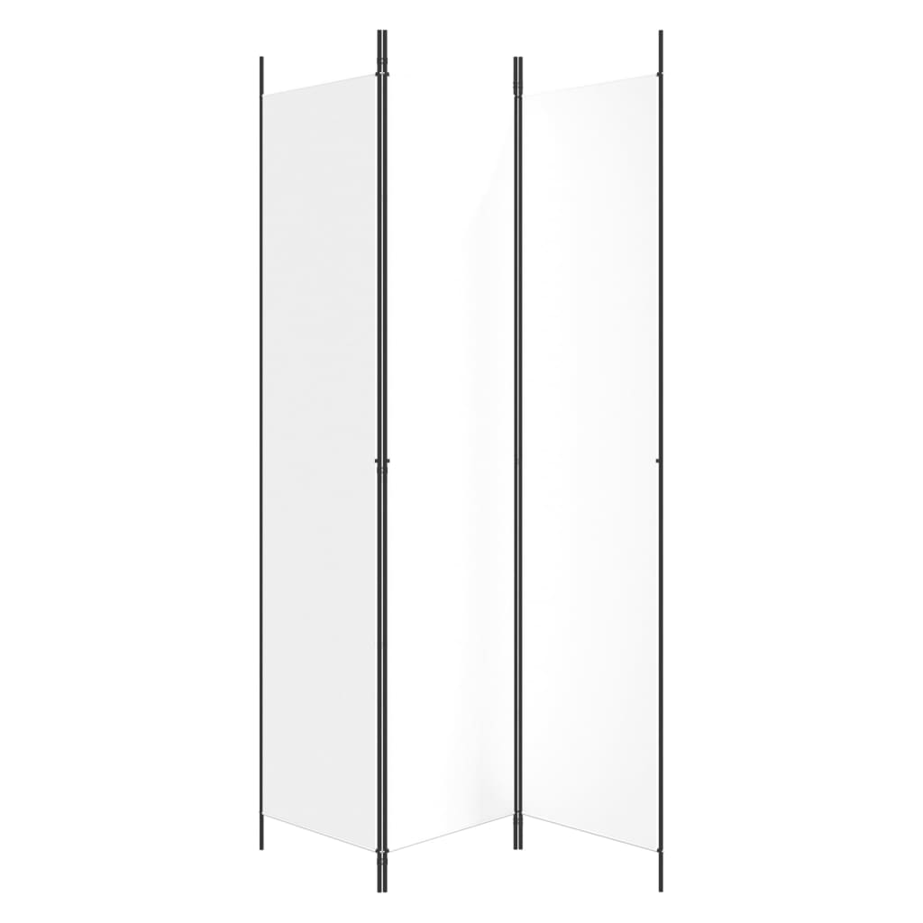 3-Panel Room Divider White 150x220 cm Fabric