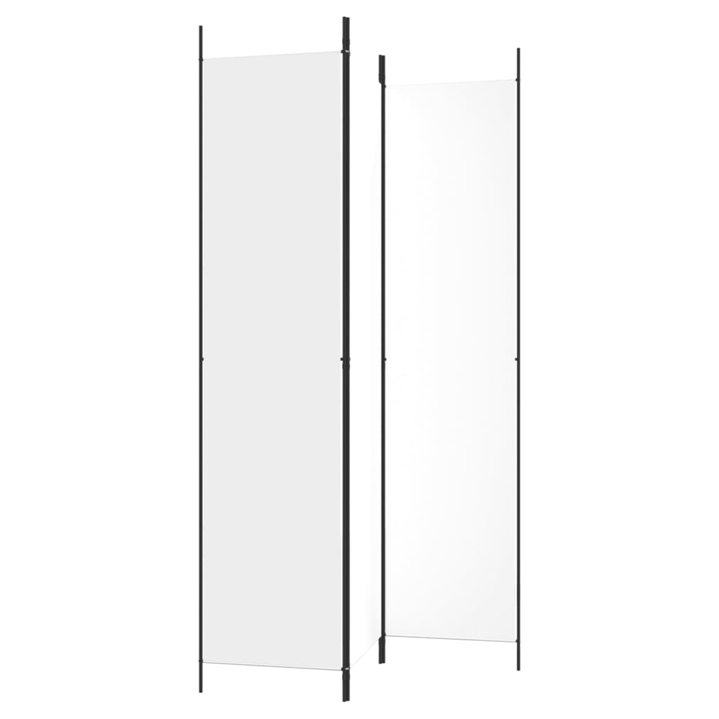 3-Panel Room Divider White 150x220 cm Fabric