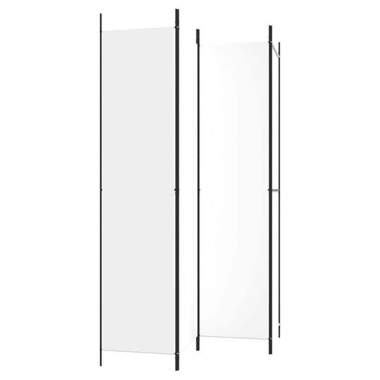 4-Panel Room Divider White 200x220 cm Fabric