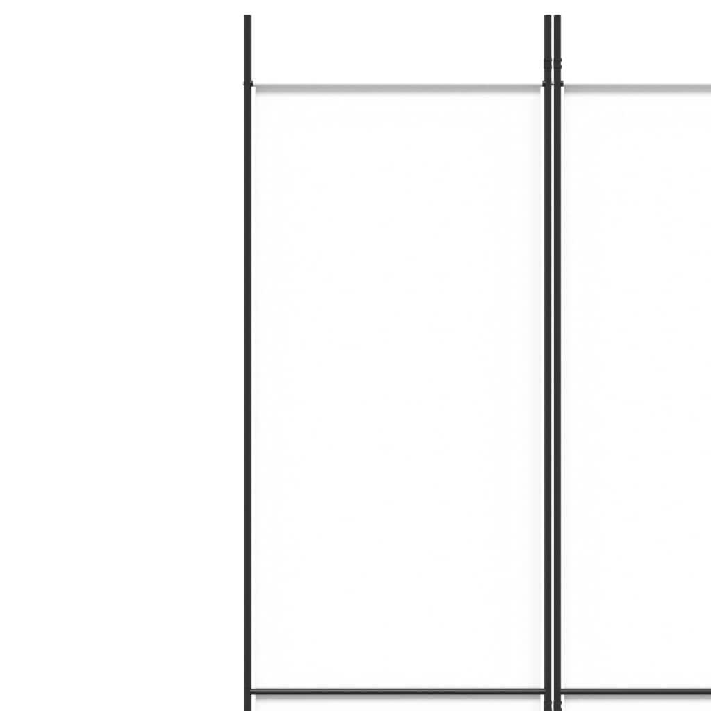 4-Panel Room Divider White 200x220 cm Fabric