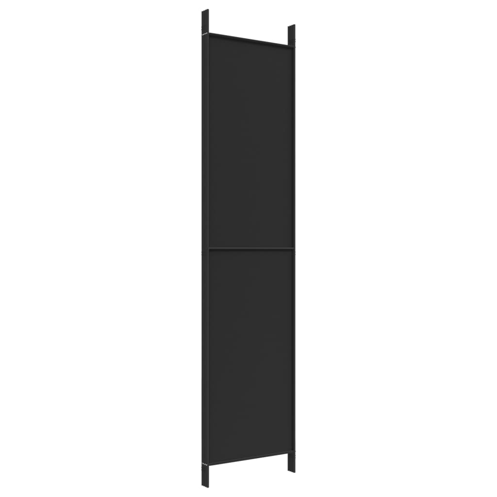 4-Panel Room Divider Black 200x220 cm Fabric