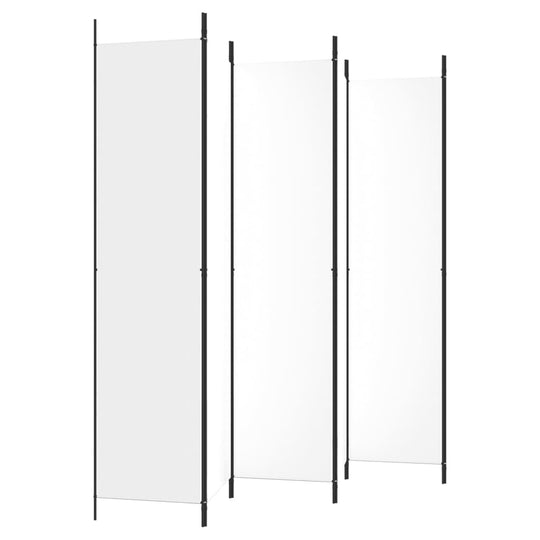 6-Panel Room Divider White 300x220 cm Fabric