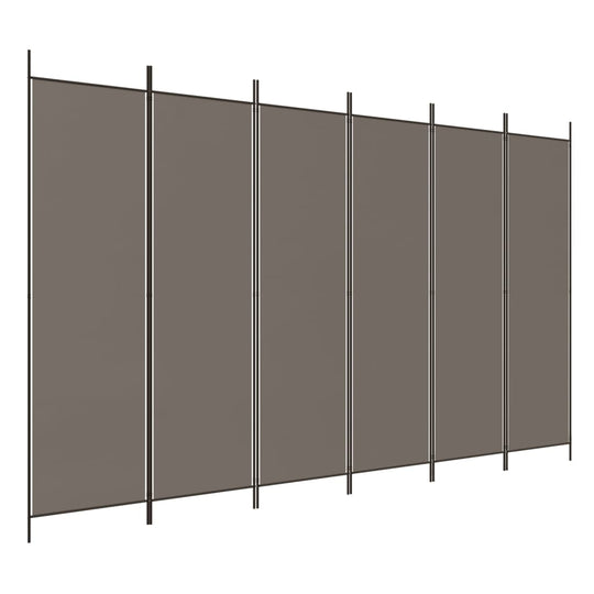 6-Panel Room Divider Anthracite 300x220 cm Fabric