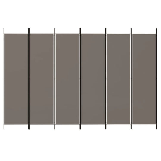 6-Panel Room Divider Anthracite 300x220 cm Fabric