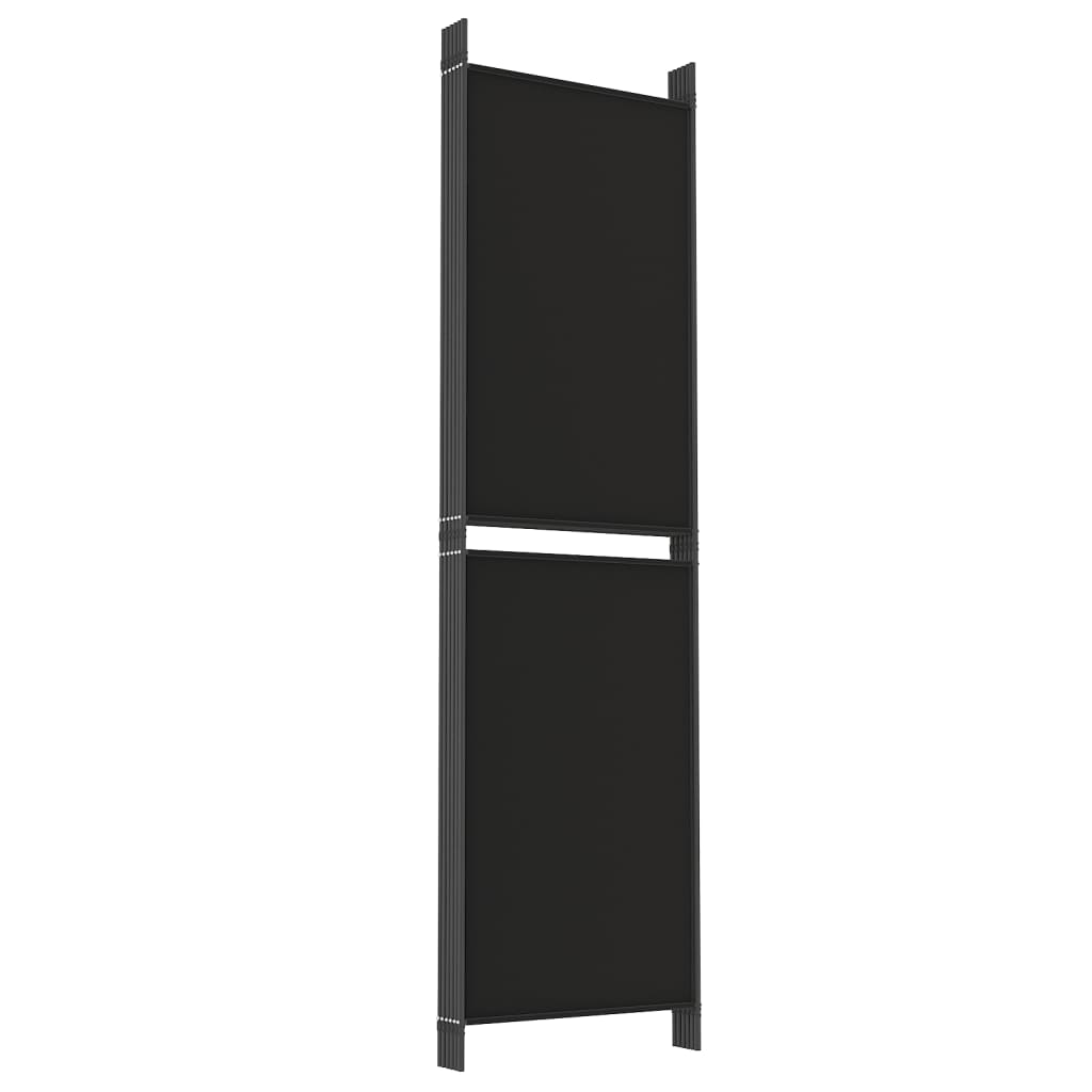 6-Panel Room Divider Black 300x180 cm Fabric