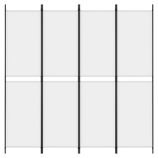 4-Panel Room Divider White 200x200 cm Fabric