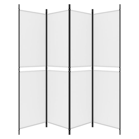 4-Panel Room Divider White 200x200 cm Fabric