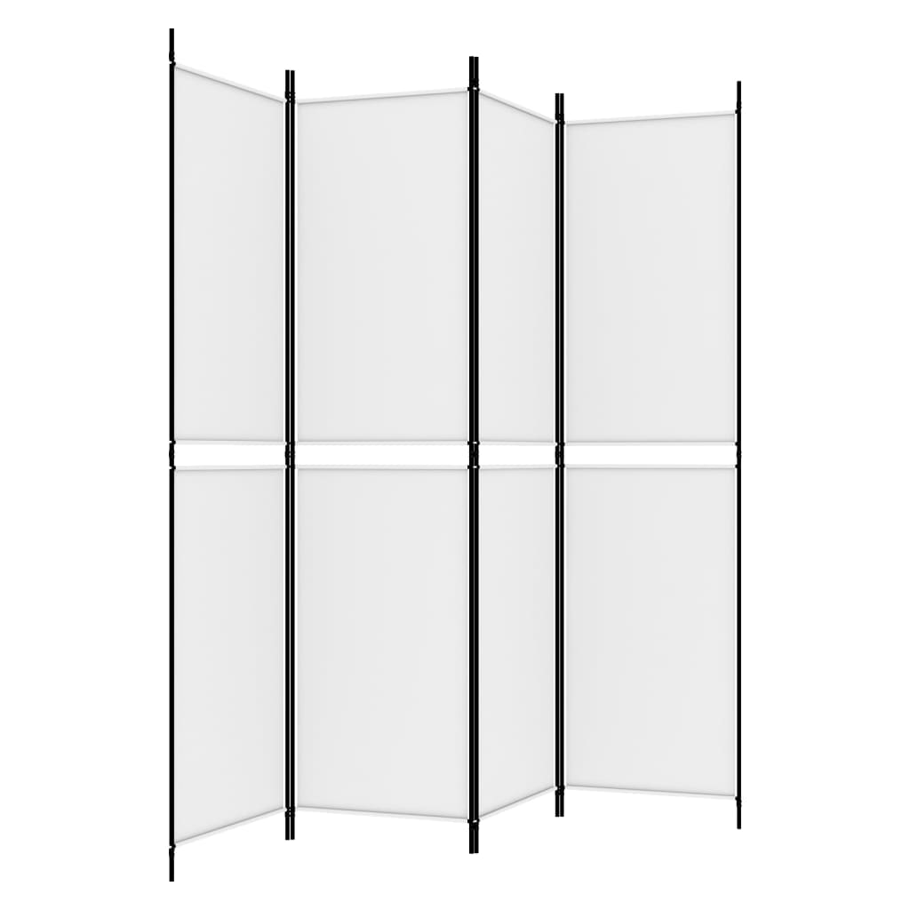 4-Panel Room Divider White 200x200 cm Fabric