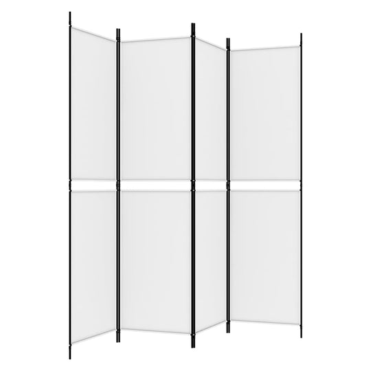 4-Panel Room Divider White 200x200 cm Fabric