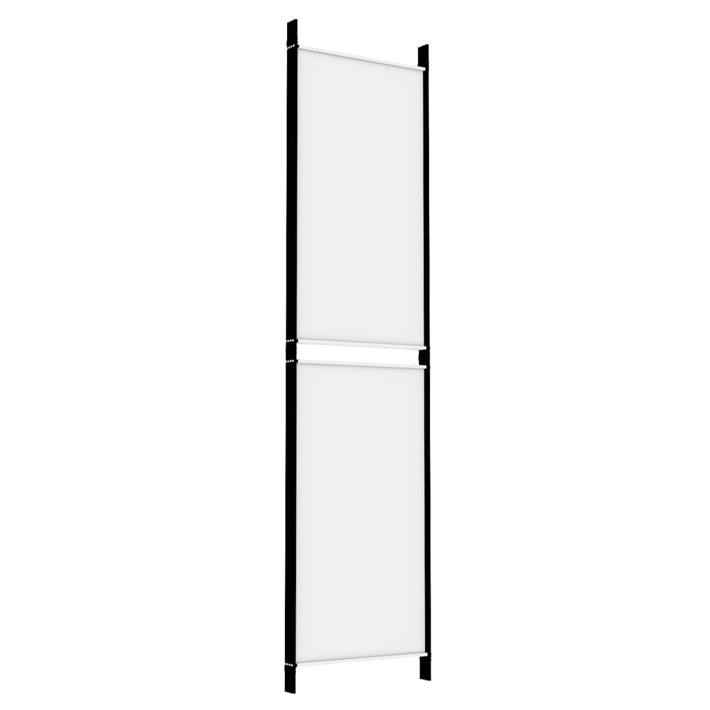 4-Panel Room Divider White 200x200 cm Fabric