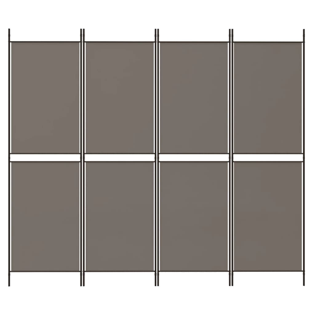 4-Panel Room Divider Anthracite 200x200 cm Fabric