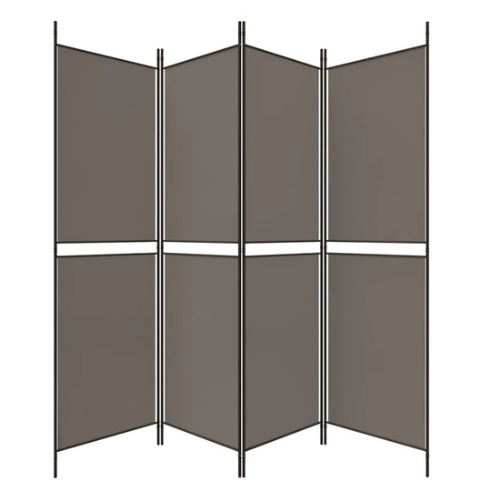 4-Panel Room Divider Anthracite 200x200 cm Fabric