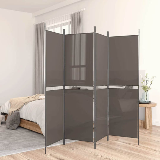 4-Panel Room Divider Anthracite 200x200 cm Fabric