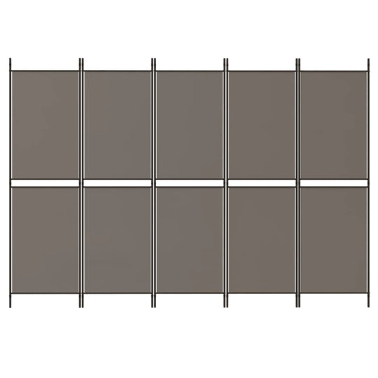 5-Panel Room Divider Anthracite 250x200 cm Fabric