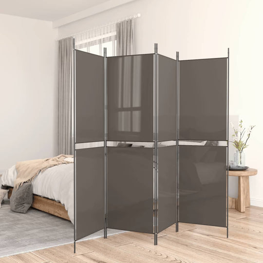 5-Panel Room Divider Anthracite 250x200 cm Fabric