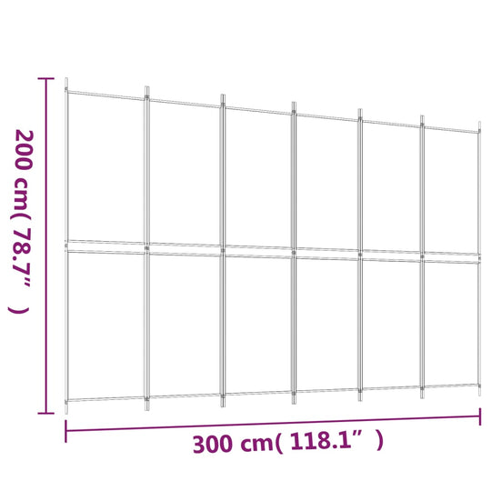 6-Panel Room Divider Anthracite 300x200 cm Fabric