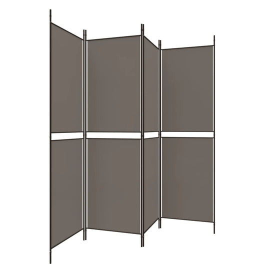 4-Panel Room Divider Anthracite 200x220 cm Fabric