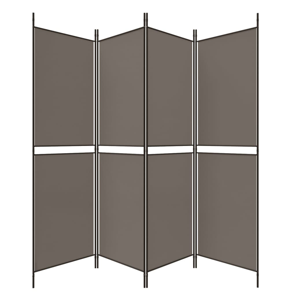 4-Panel Room Divider Anthracite 200x220 cm Fabric