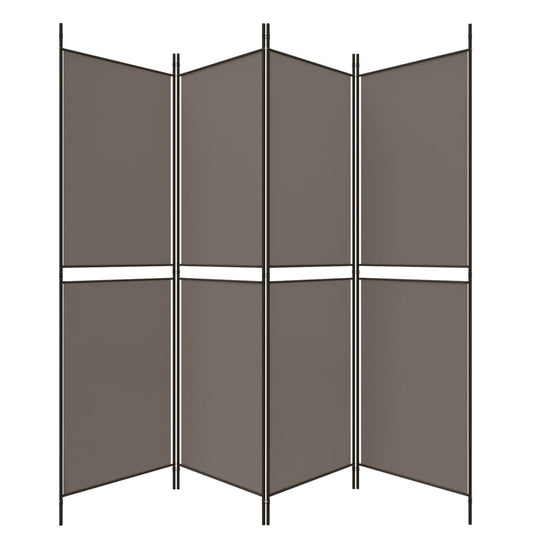 4-Panel Room Divider Anthracite 200x220 cm Fabric