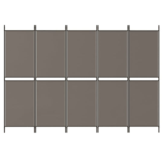 5-Panel Room Divider Anthracite 250x220 cm Fabric