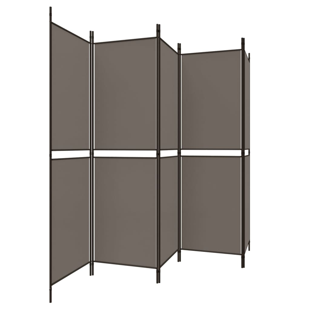 5-Panel Room Divider Anthracite 250x220 cm Fabric