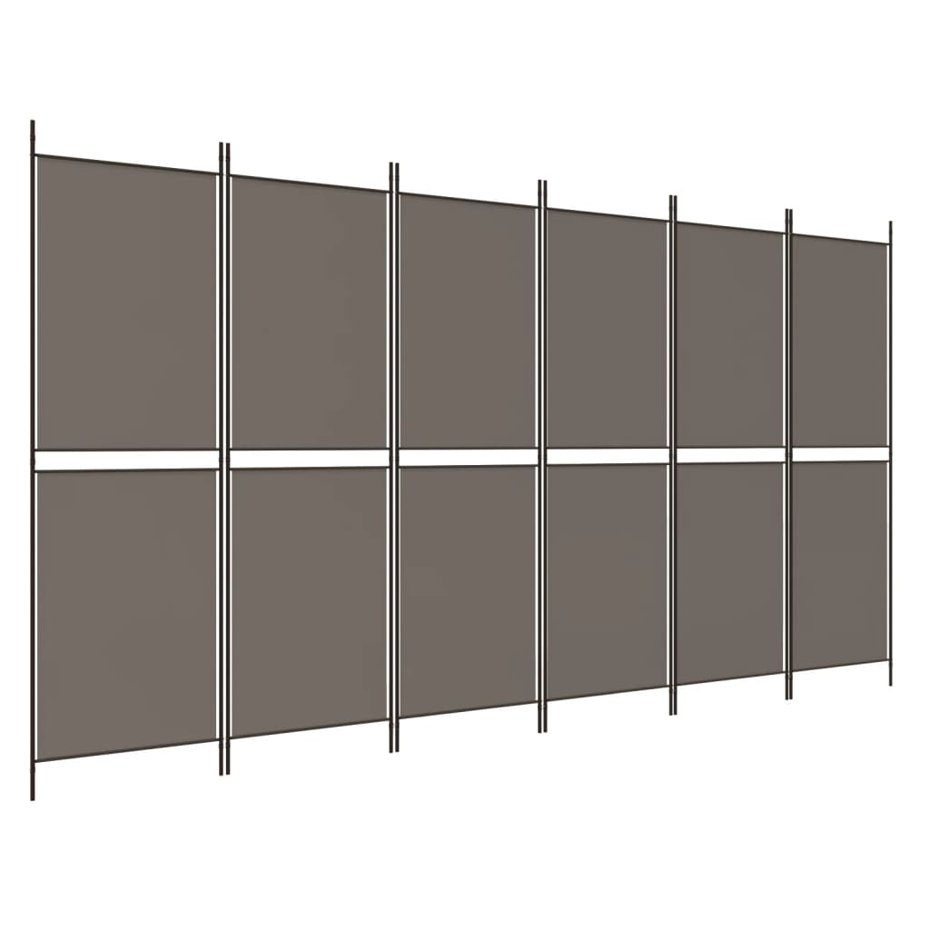 6-Panel Room Divider Anthracite 300x220 cm Fabric