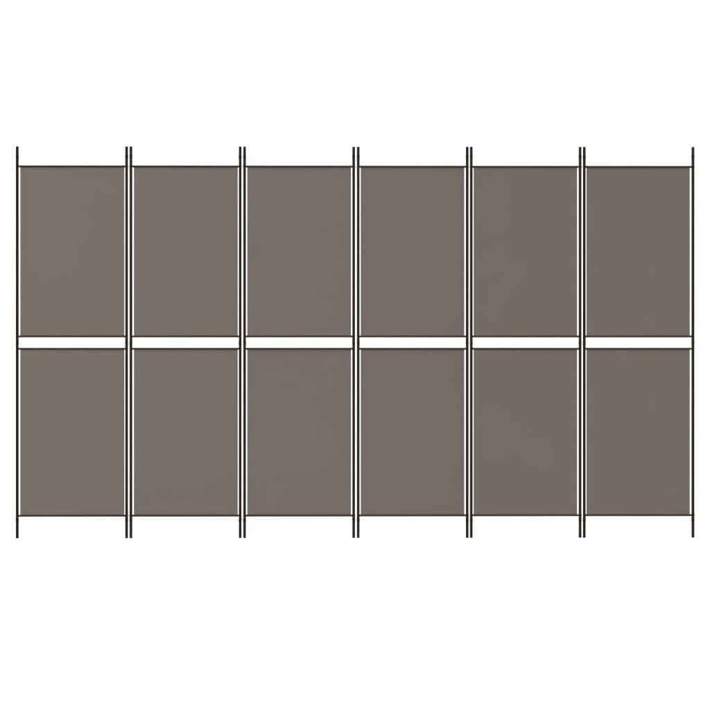 6-Panel Room Divider Anthracite 300x220 cm Fabric