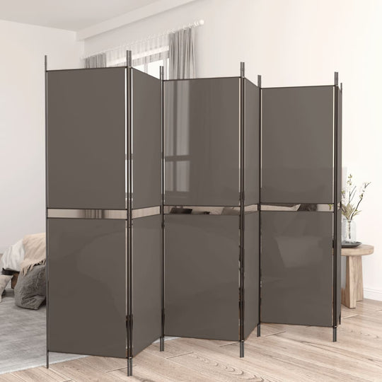 6-Panel Room Divider Anthracite 300x220 cm Fabric