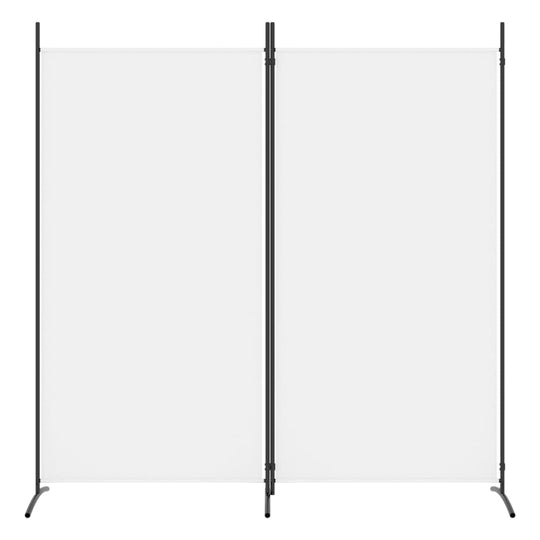 2-Panel Room Divider White 175x180 cm Fabric