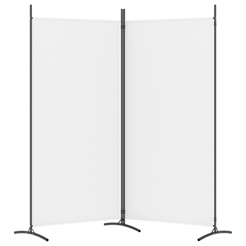 2-Panel Room Divider White 175x180 cm Fabric