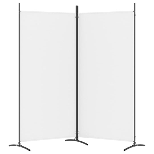 2-Panel Room Divider White 175x180 cm Fabric