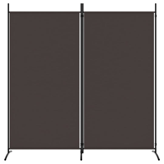 2-Panel Room Divider Brown 175x180 cm Fabric