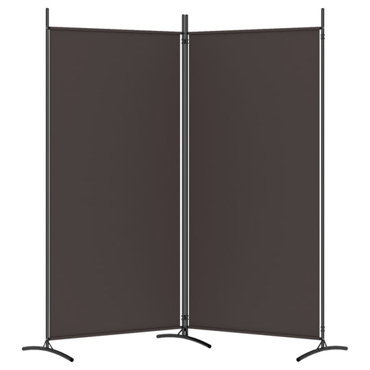 2-Panel Room Divider Brown 175x180 cm Fabric