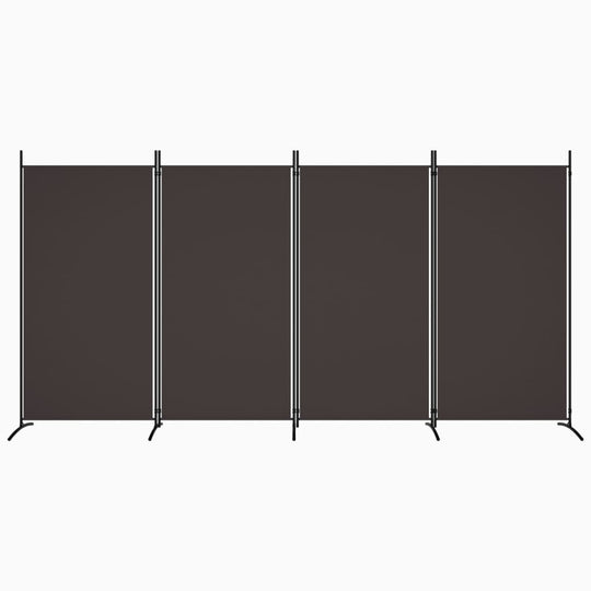 4-Panel Room Divider Brown 346x180 cm Fabric