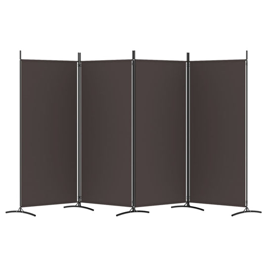 4-Panel Room Divider Brown 346x180 cm Fabric