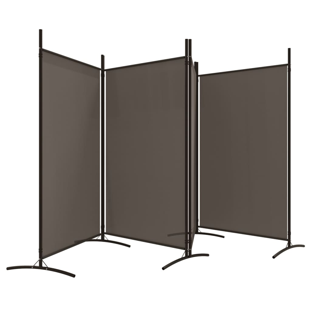 4-Panel Room Divider Anthracite 346x180 cm Fabric