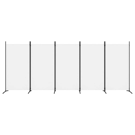 5-Panel Room Divider White 433x180 cm Fabric