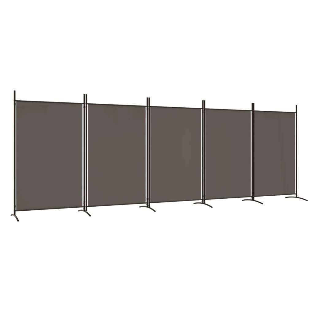 5-Panel Room Divider Anthracite 433x180 cm Fabric