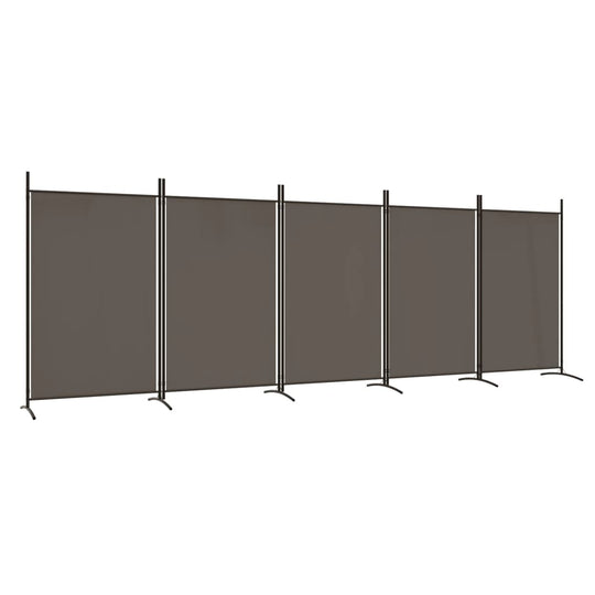 5-Panel Room Divider Anthracite 433x180 cm Fabric