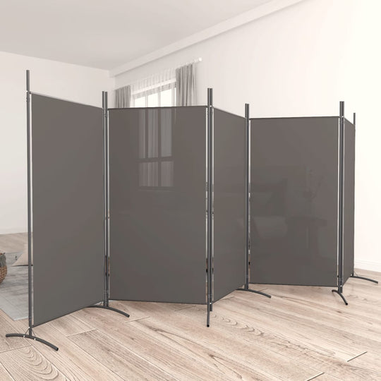 5-Panel Room Divider Anthracite 433x180 cm Fabric