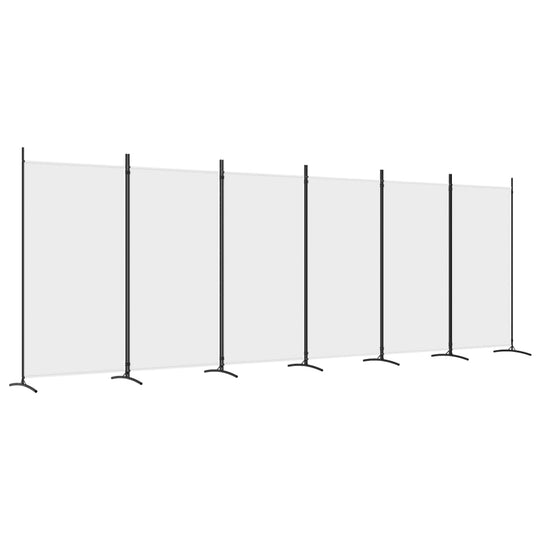 6-Panel Room Divider White 520x180 cm Fabric