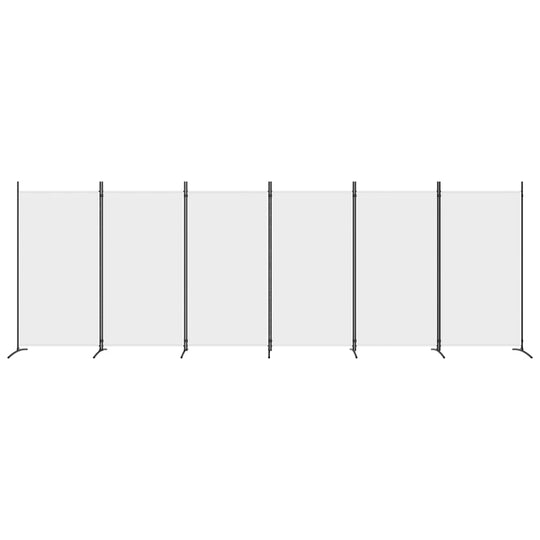 6-Panel Room Divider White 520x180 cm Fabric