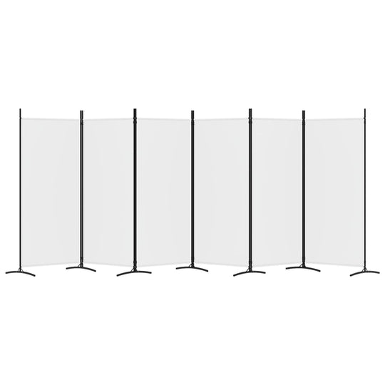 6-Panel Room Divider White 520x180 cm Fabric