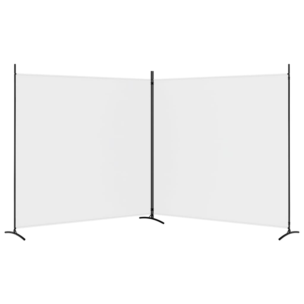 2-Panel Room Divider White 348x180 cm Fabric